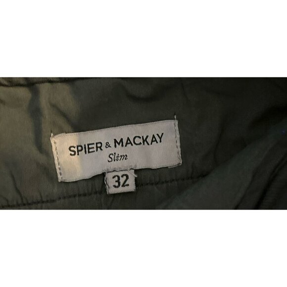 SPIER & MACKAY Slim Fit Green Chinos Mens Size 32 Cotton Blend Casual Pants - Picture 8 of 11